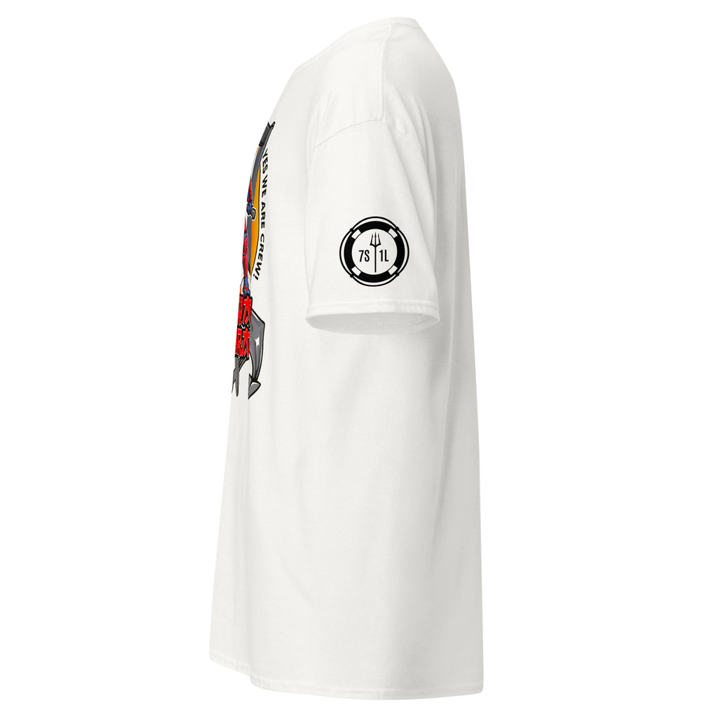 Maritime T-shirt with ShipSecurity design, representing security roleson onboard a ship including SSO, deputy security officer, security, and guards.